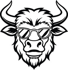 Head of a chimpanzee wear a sunglass angry face vector illustration Head of a chimpanzee wear a sunglass angry face silhouette or line art vector