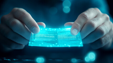 Digital loan application process online platform financial technology virtual environment close-up view innovative solutions