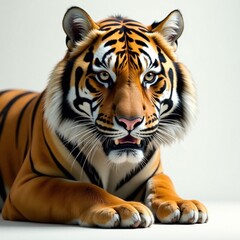 Obraz premium Dark fur of Bengal tiger with black stripes on a light background, fur, Bengal tiger