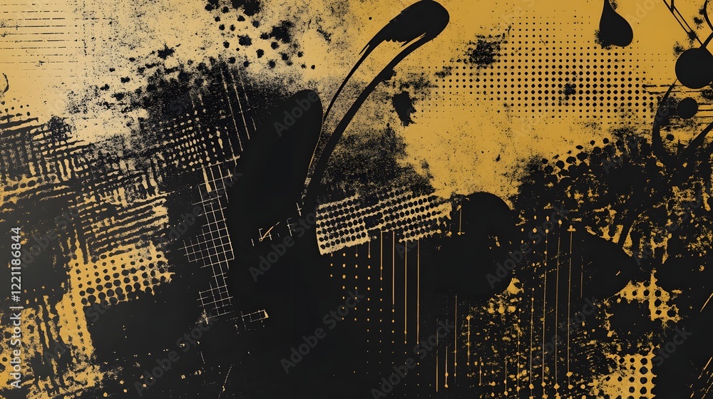 Poster dramatic abstract grunge pattern with vibrant contrast and distortion