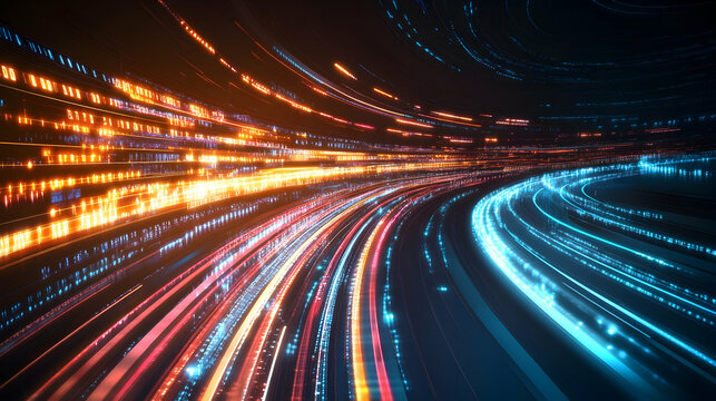 Abstract digital highway, data flow, technology, futuristic background, website banner