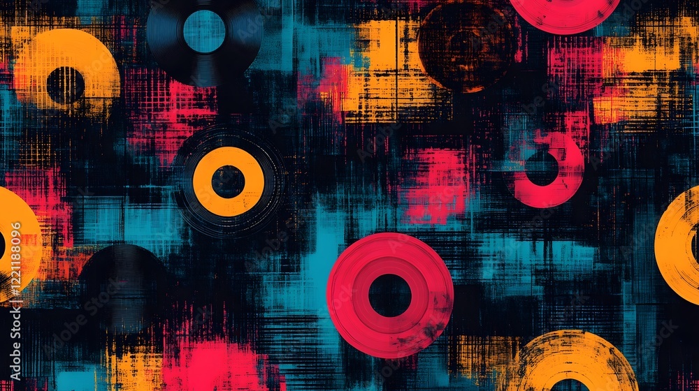 Poster vibrant kaleidoscopic neon lights swirling in mesmerizing fractal patterns