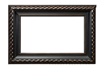 black picture frame isolated on transparent background