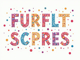 Obraz premium Letters Are Arranged In A Colorful Font Made Up Of Various Shapes And Sizes Taken From Confetti. 00001