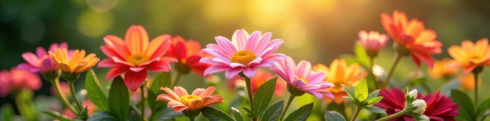Garden flower bouquet in warm light, garden, arrangement, warm light