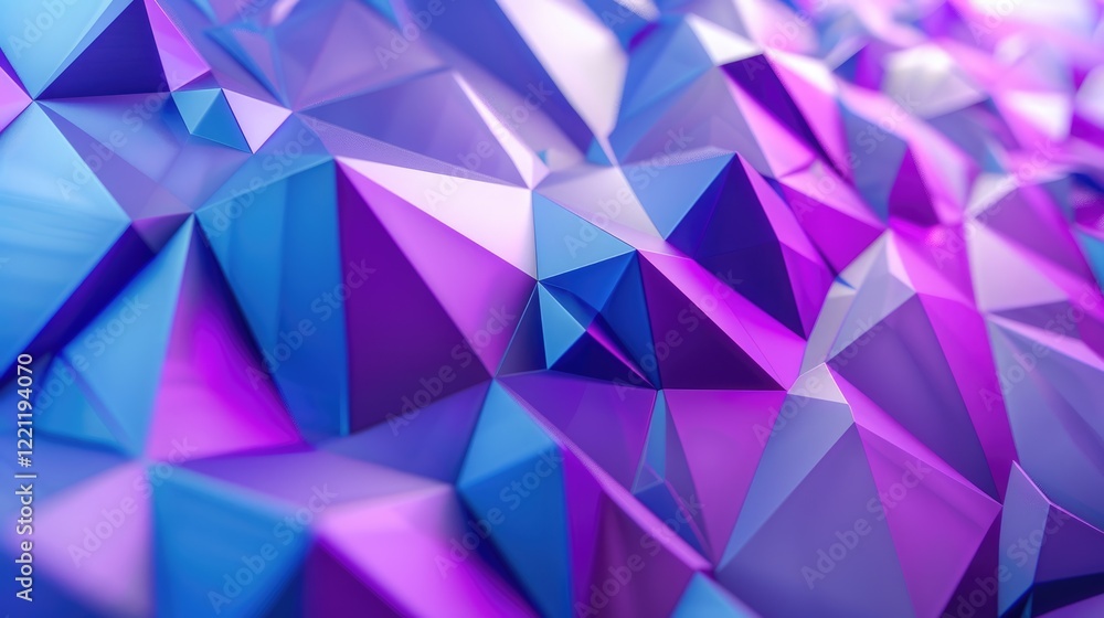 Poster 3d blocks in gradient pink and blue tones. background image of 3d rendering geometric shape with gra