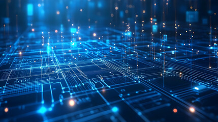 Digital network data flow, glowing lines, abstract background, technology concept