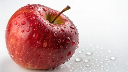 Red Apple with Water Droplets Macro Photography, Close-up Composition, Freshness Concept, Apple Photography Apple Photography, Macro Photography