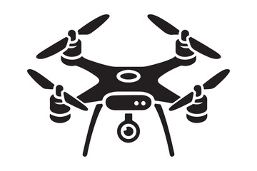 Clean Drone Outline Simple Black Vector Artwork