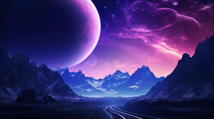 Alien Landscape with a Majestic Road