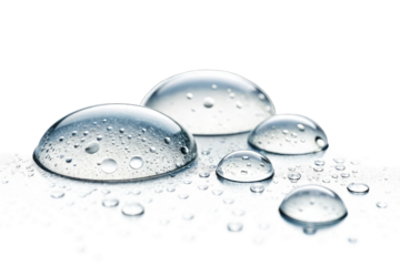 Set of water droplets bubble splashing isolated on PNG background