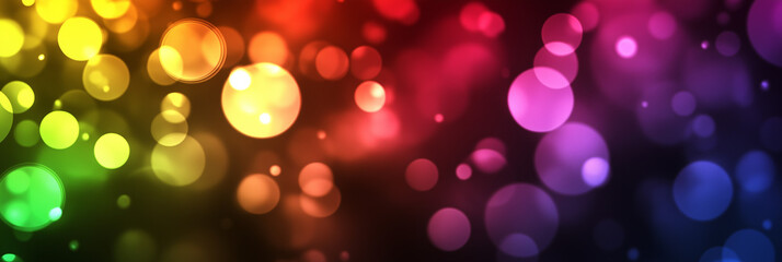 Fototapeta premium Vivid Bokeh Lights In Gradient Rainbow Palette