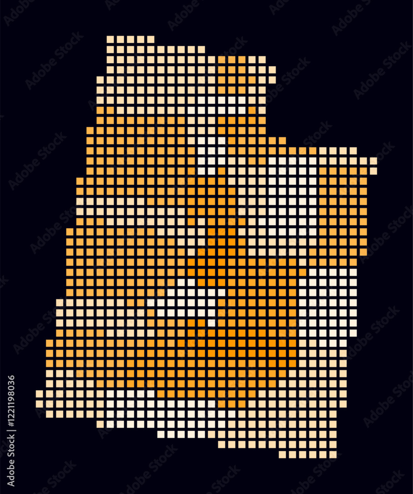 Poster utah dotted map. digital style map of the state on a dark background. utah shape with square dots. c