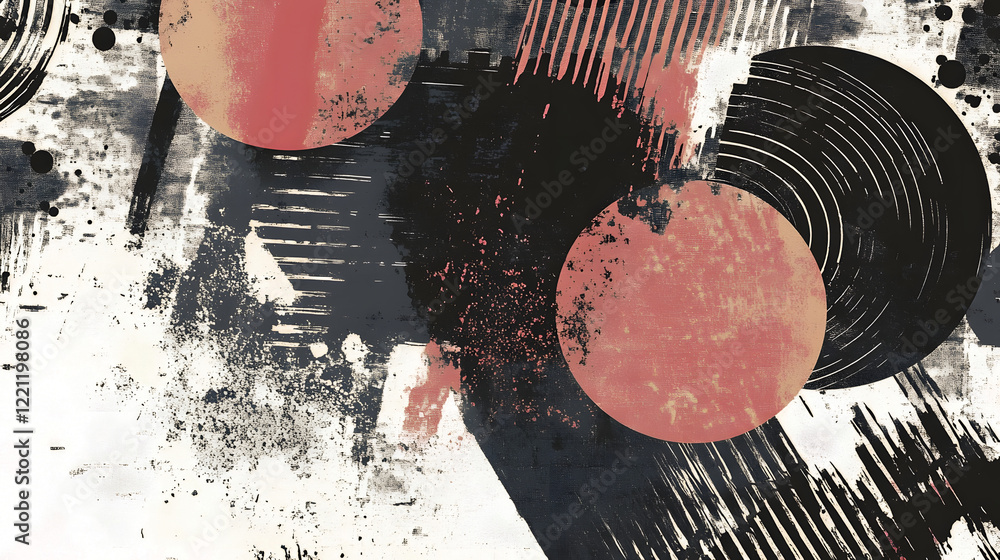 Leinwandbilder Bold Geometric Abstract Shapes Composition with Vibrant Colorful Patterns