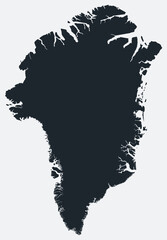Greenland map. Just a simple border map. Shape of the country. Flat blank Greenland outline. Vector boundary illustration.