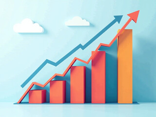 Company Startup Trends Show Growth Through Development Charts And Upward Arrows, Planning For Best Sales Returns And Strategic Opportunities. 00003