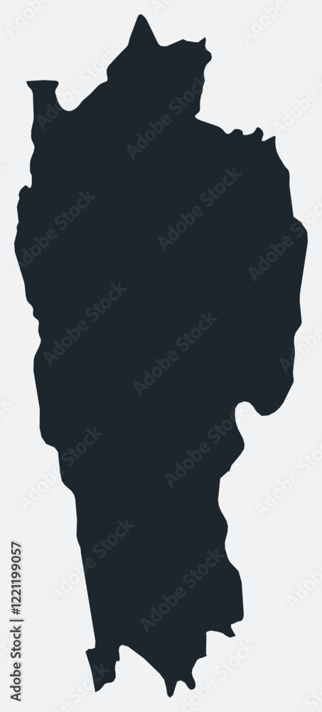 Poster mizoram map. just a simple border map. shape of the state. flat blank mizoram outline. vector bounda