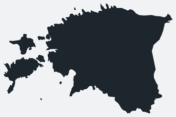 Estonia map. Just a simple border map. Shape of the country. Flat blank Estonia outline. Vector boundary illustration.