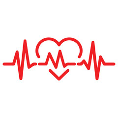heartbeat line icon collection with a heart symbol, cardiology, medical pulse