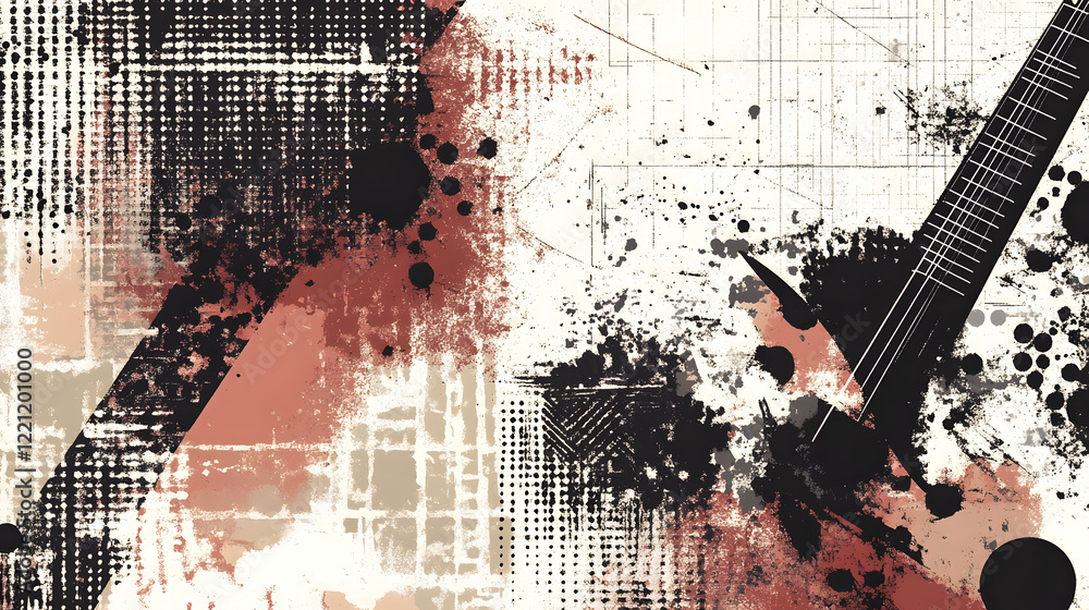 Poster Captivating Abstract Glitch Art with Vibrant Splatter and Distorted Pixels
