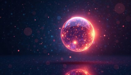 Soft glowing orb floating in space, nebulous, soft, aetherial