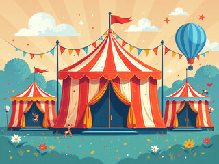 Colorful Banner Advertising A Fun Community Event Featuring Games Rides Food And Live Music At The Local Carnival. 00001