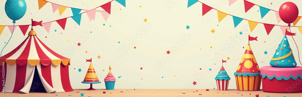 Poster carnival, birthday, or party setting is often used for background in various photography and design 