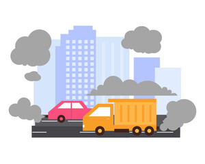 car pollution with smoke