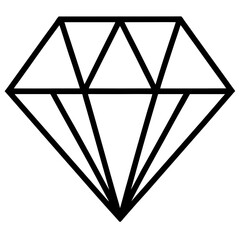 diamond outline vector icon illustration, outline diamond illustration 