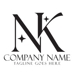 Letter NK or KN vector logo design for luxury and startup. 標誌設計, ロゴデザイン, Diseño de logotipo