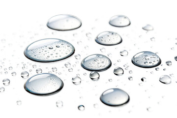 Set of water droplets bubble splashing isolated on PNG background