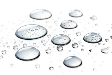Set of water droplets bubble splashing isolated on PNG background