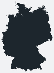 Germany map. Just a simple border map. Shape of the country. Flat blank Germany outline. Vector boundary illustration.