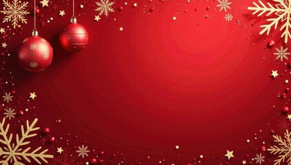 Elegant red holiday card with snowflakes , Holiday, Snowflakes, Elegant