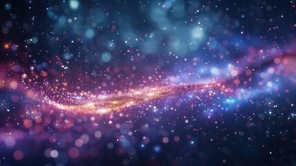 Obraz premium Abstract picture of wonderful blue wave in nebula style design connect and flow express energy dynamic represent connection of star in universe or plasma scatter on space with mysterious scene. AIG53.