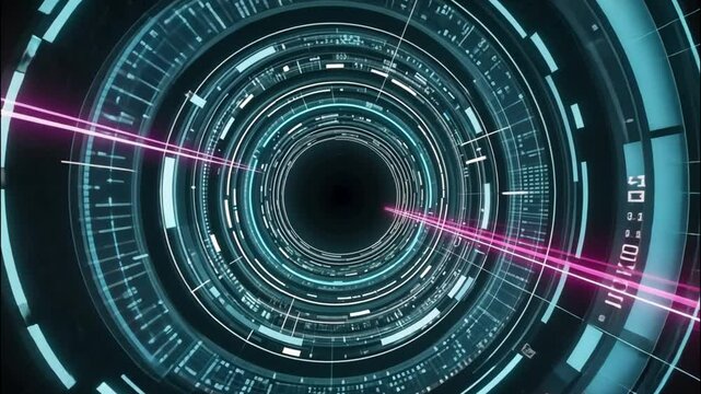 A futuristic wormhole filled with binary codes, holographic grids, and glowing data streams, symbolizing a digital journey through time and space