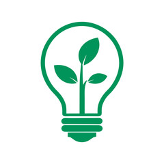 bulb with green leaf