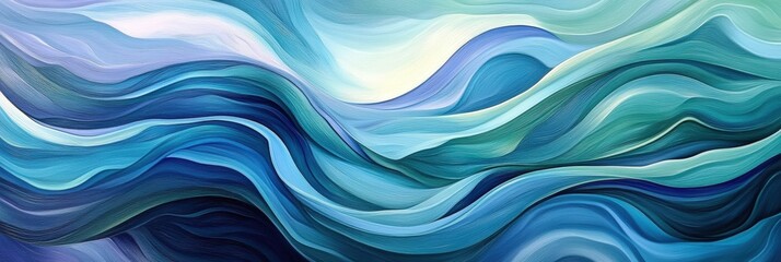 Abstract Ocean Waves: A Stunning Blend of Blue and Teal Hues in Dynamic Swirling Patterns for Artistic Inspiration.