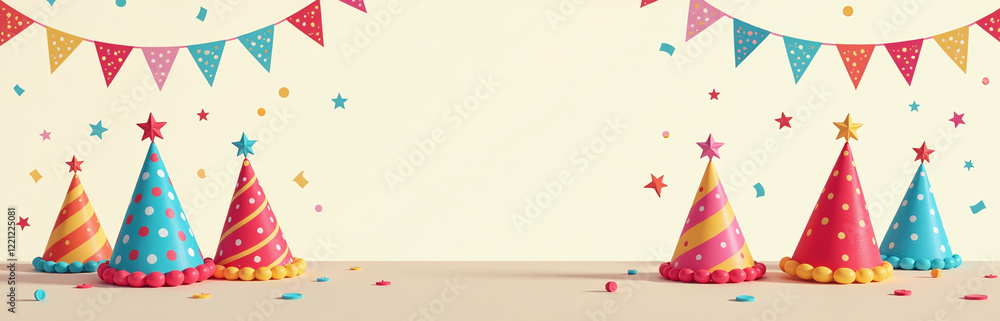 Poster a colorful carnival theme is set with party hats adding a playful touch to the festive atmosphere ou