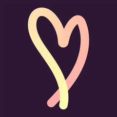 Gradient heart illustrations. Modern ribbon shapes, intertwined loops, smooth curves. Perfect for Valentine's Day. Minimalist design, abstract romantic theme
