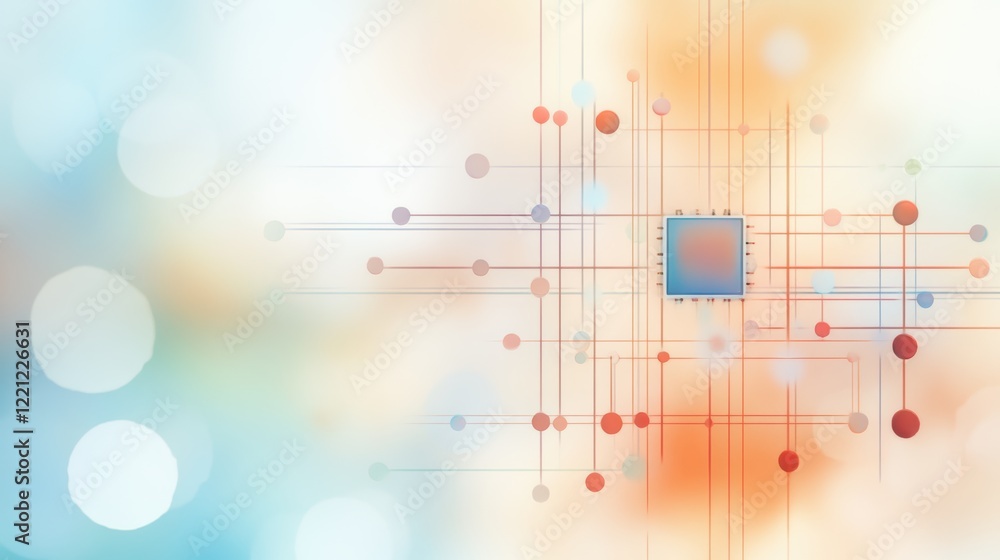Aufkleber abstract background with colorful circles and dynamic lines, a modern vibrant design