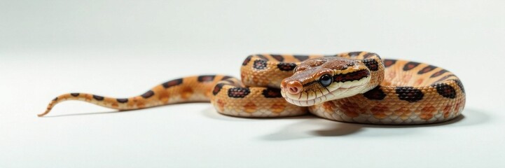 Obraz premium Snake entwined around white surface, surface, white, flat