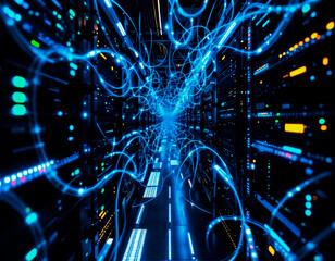 Sistema de redes inform&aacute;ticas en servidores de datos