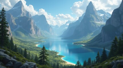 Image of a breathtaking landscape with stunning mountains