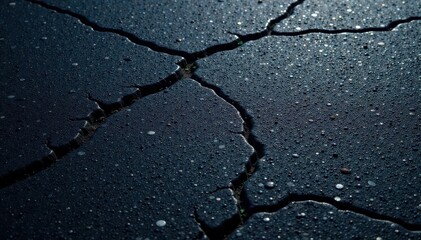 Obraz premium Dark gray asphalt, coarse texture, fine cracks, grunge, old, texture