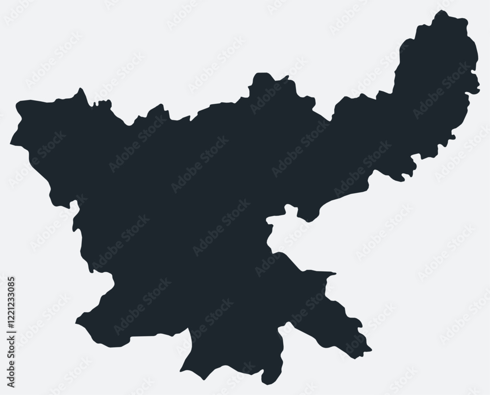 Poster jharkhand map. just a simple border map. shape of the state. flat blank jharkhand outline. vector bo