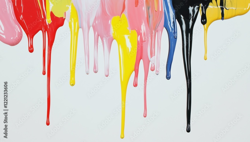 Poster creative flow: abstract art featuring dripping paint technique creating unique and dynamic designs o