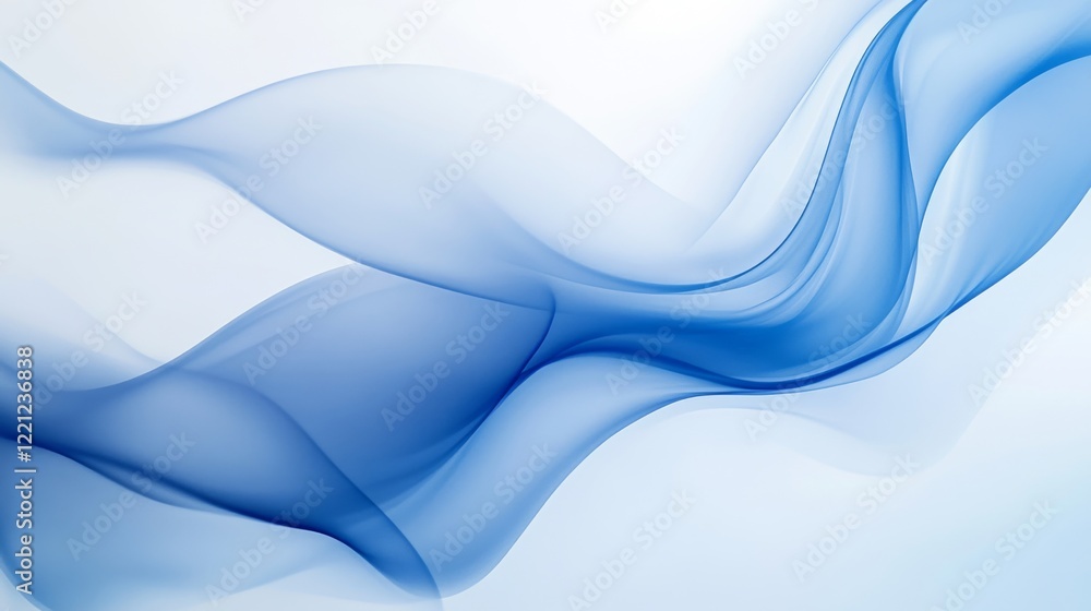 Poster flowing blue waves create a serene and calming atmosphere, reminiscent of gentle ocean breezes that 