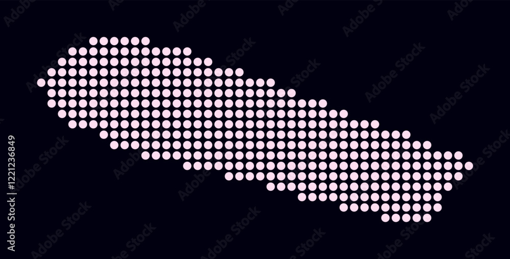 Poster sint maarten dotted map. digital style map of the country on a dark background. sint maarten shape w