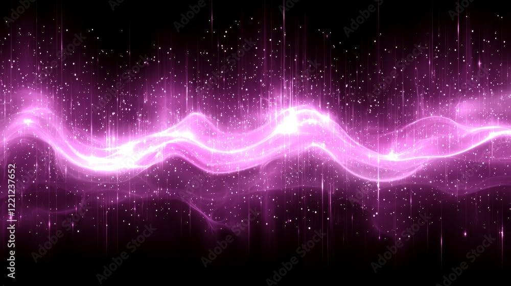 Aufkleber vibrant waves of purple light illuminate a cosmic landscape, creating an ethereal atmosphere filled 
